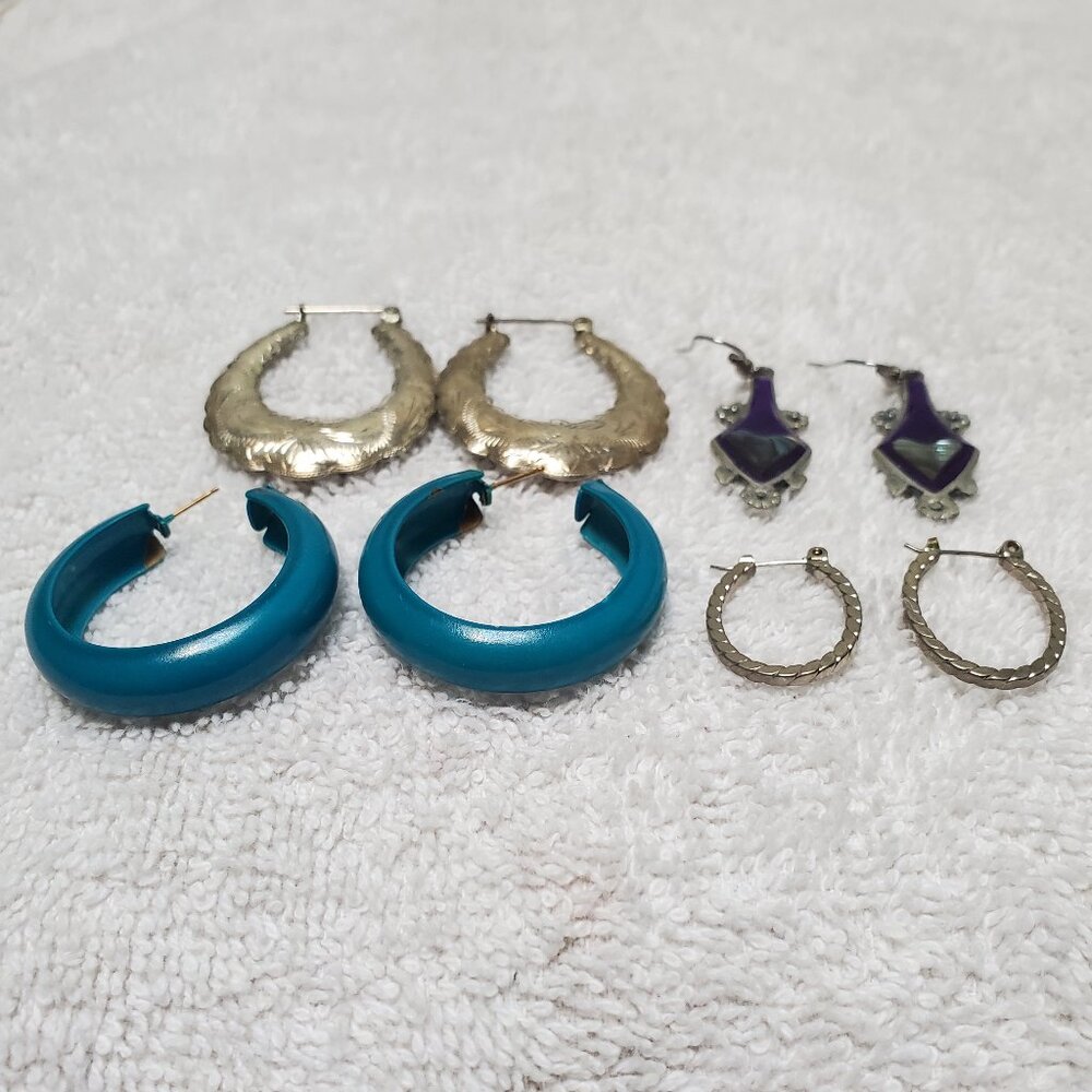 4 Pair of Pierced Earrings, Items #'s A-167,A-168, A-169, A-!70